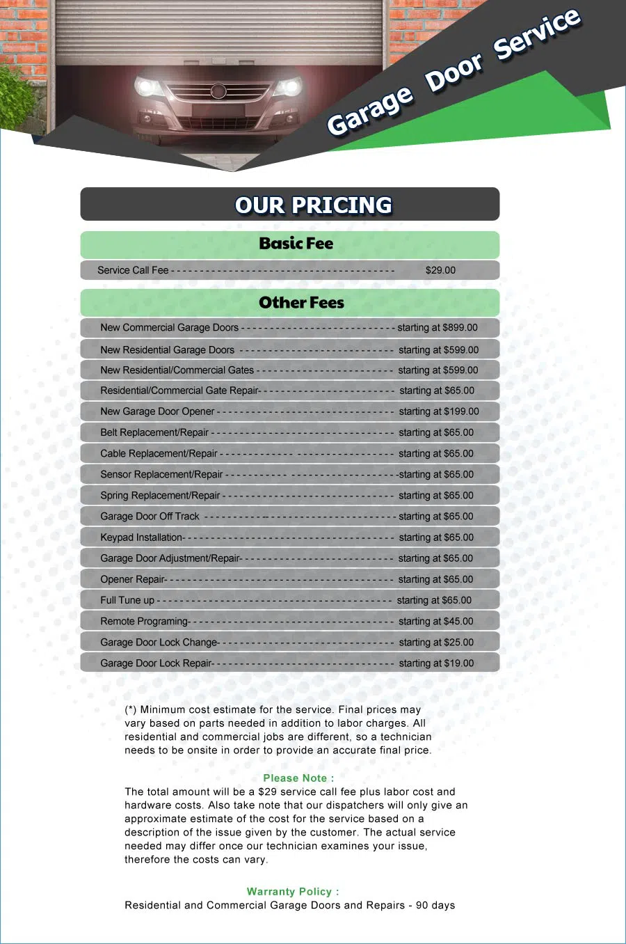 Galaxy Garage Door Service Newport Beach, CA 949-385-5633